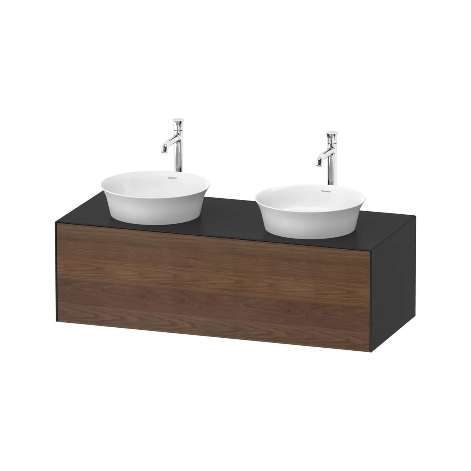 Duravit White Tulip Konsolenwaschtischunterbau Wandhängend Amerikanischer Nussbaum Graphit Matt