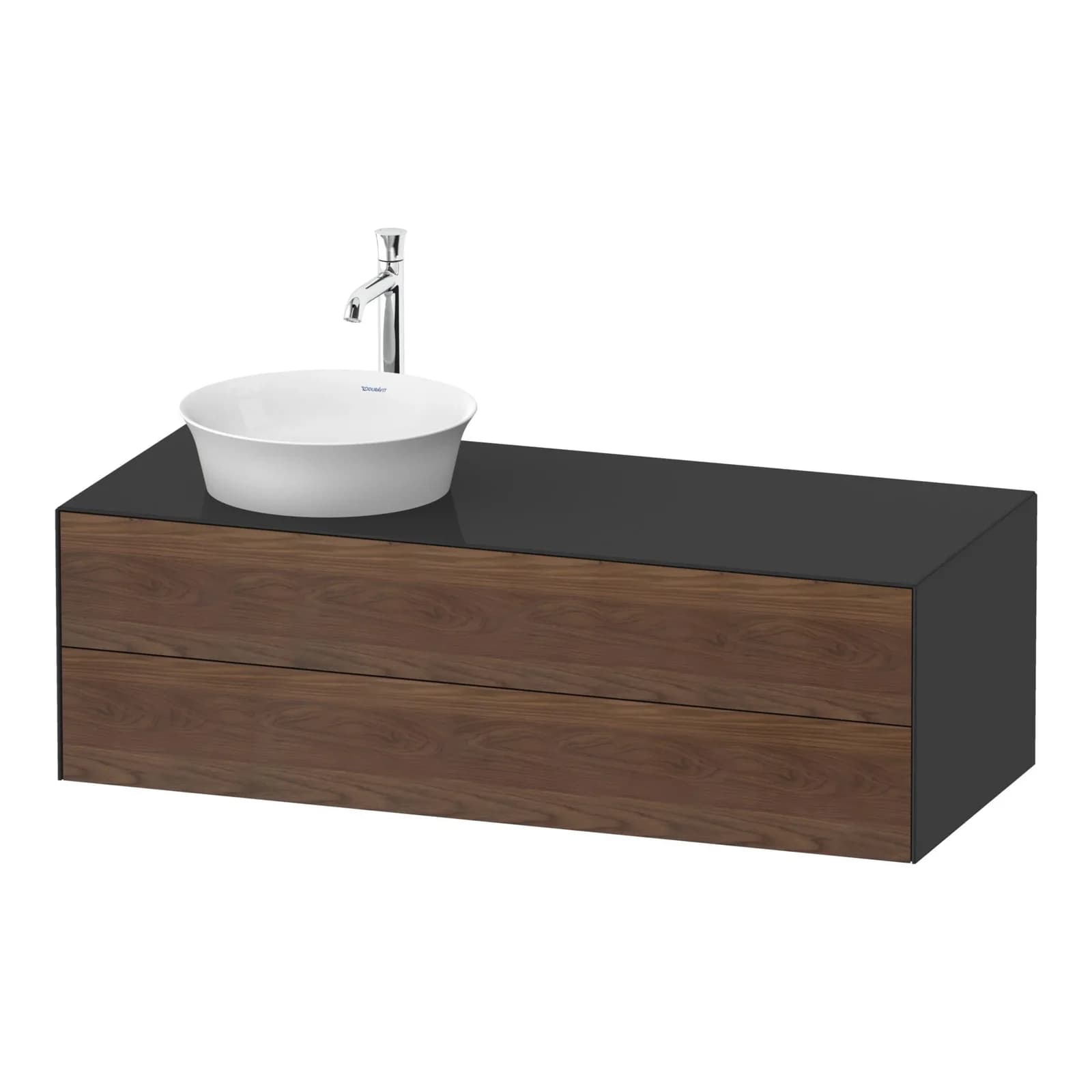 Duravit White Tulip Konsolenwaschtischunterbau Amerikanischer Nussbaum Graphit Matt