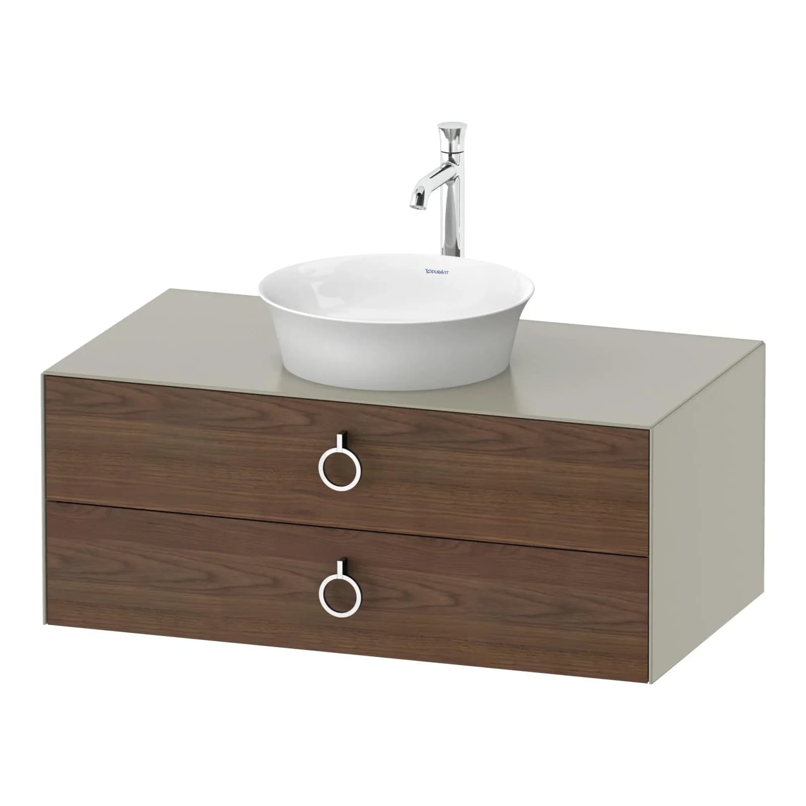 Duravit White Tulip Konsolenwaschtischunterbau Amerikanischer Nussbaum Matt Taupe Seidenmatt