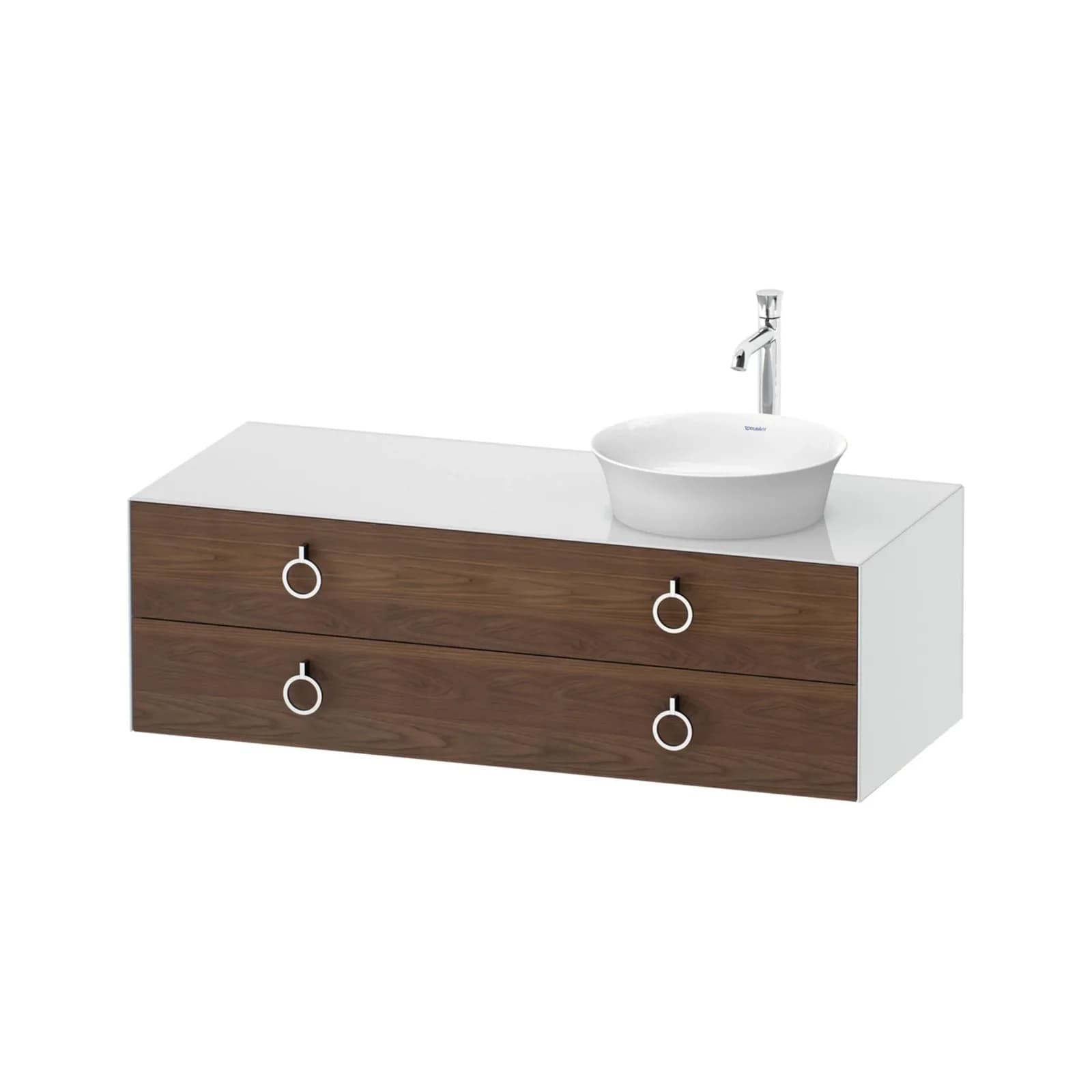 Duravit White Tulip Konsolenwaschtischunterbau Amerikanischer Nussbaum Weiß Hochglanz