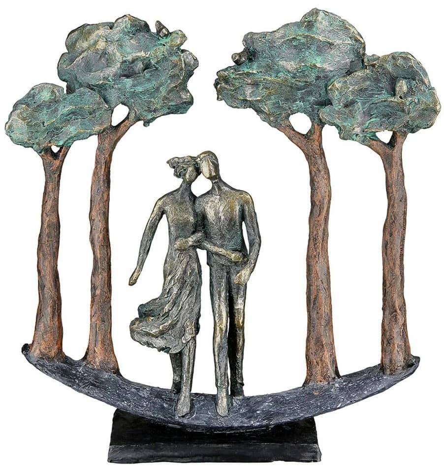 Casablanca by Gilde Dekofigur Skulptur 'Under Trees' Kunstharz Bronzefarben