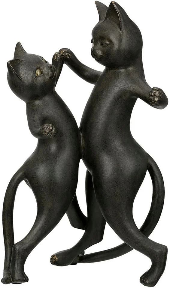 Gilde Gatto-Duo Katze Dekofigur Schwarz/Gold Kunstharz