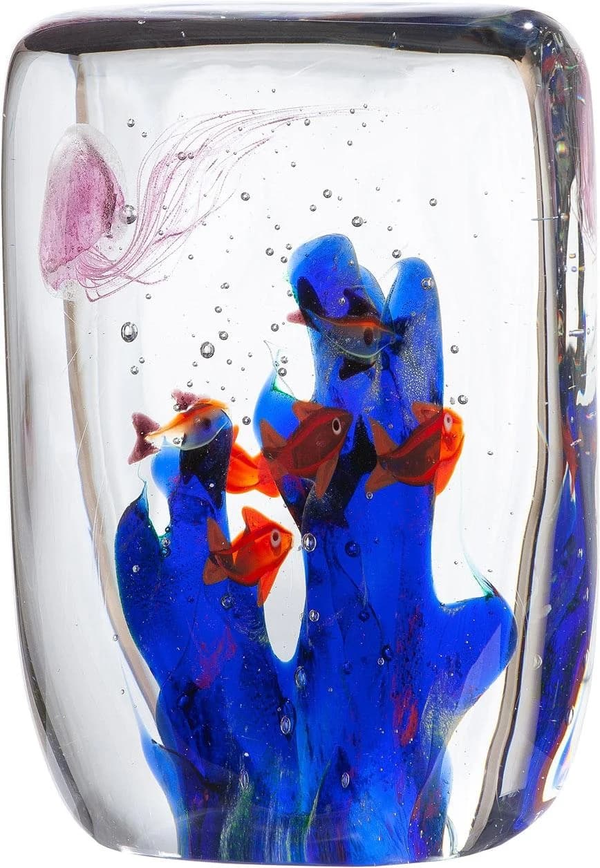 GILDE Dekoobjekt Quader Riff Glas Blau Klar