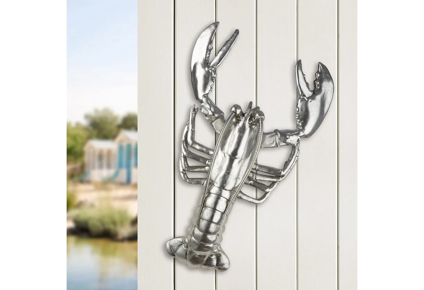 Gilde Wandobjekt Hummer Lobster Silberfarben Kunstharz Dekofiguren