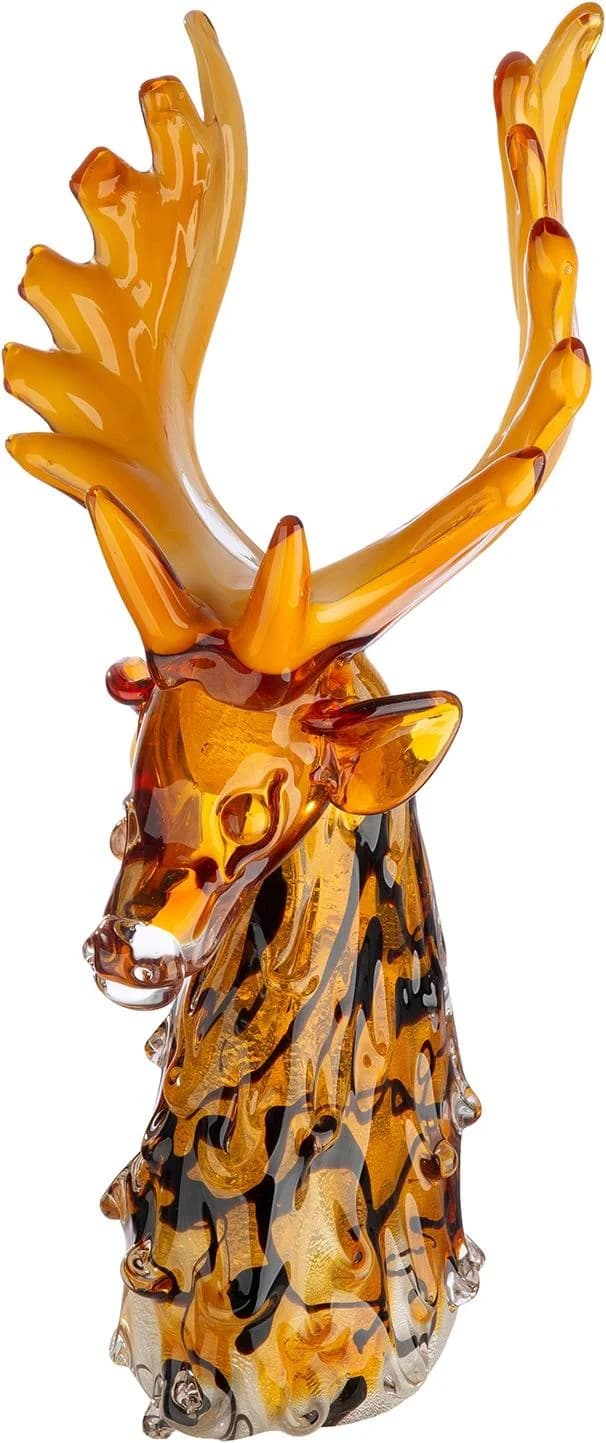 GILDE Glasfigur Elch Elke Orange Handgefertigt