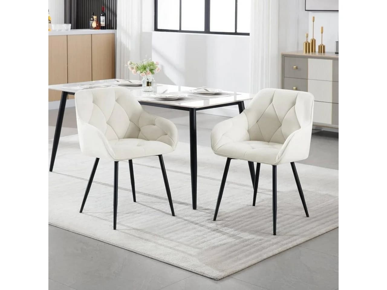 Woltu Polsterstuhl Set 2 St. Ergonomisches Design Esszimmerstühle