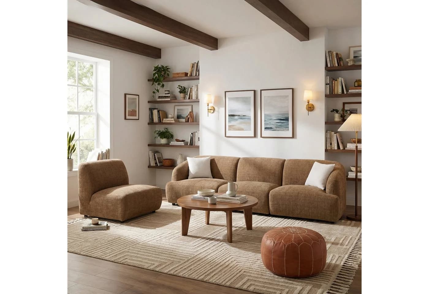 Woltu Modulares Sofa aus Chenille mit verstellbaren Füßen