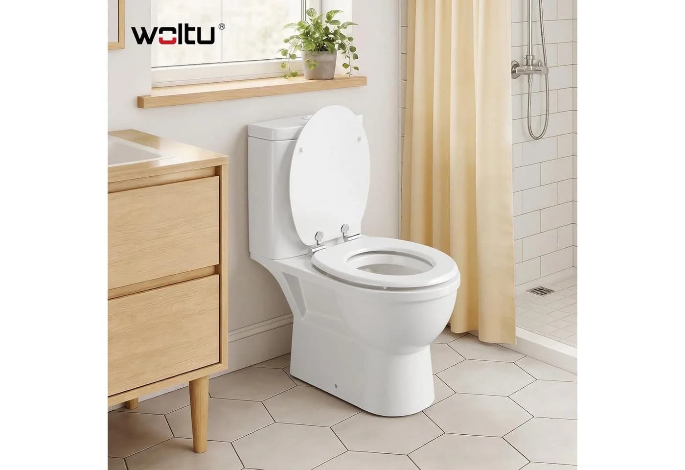 Woltu WC-Sitz O-Form mit Absenkautomatik MDF