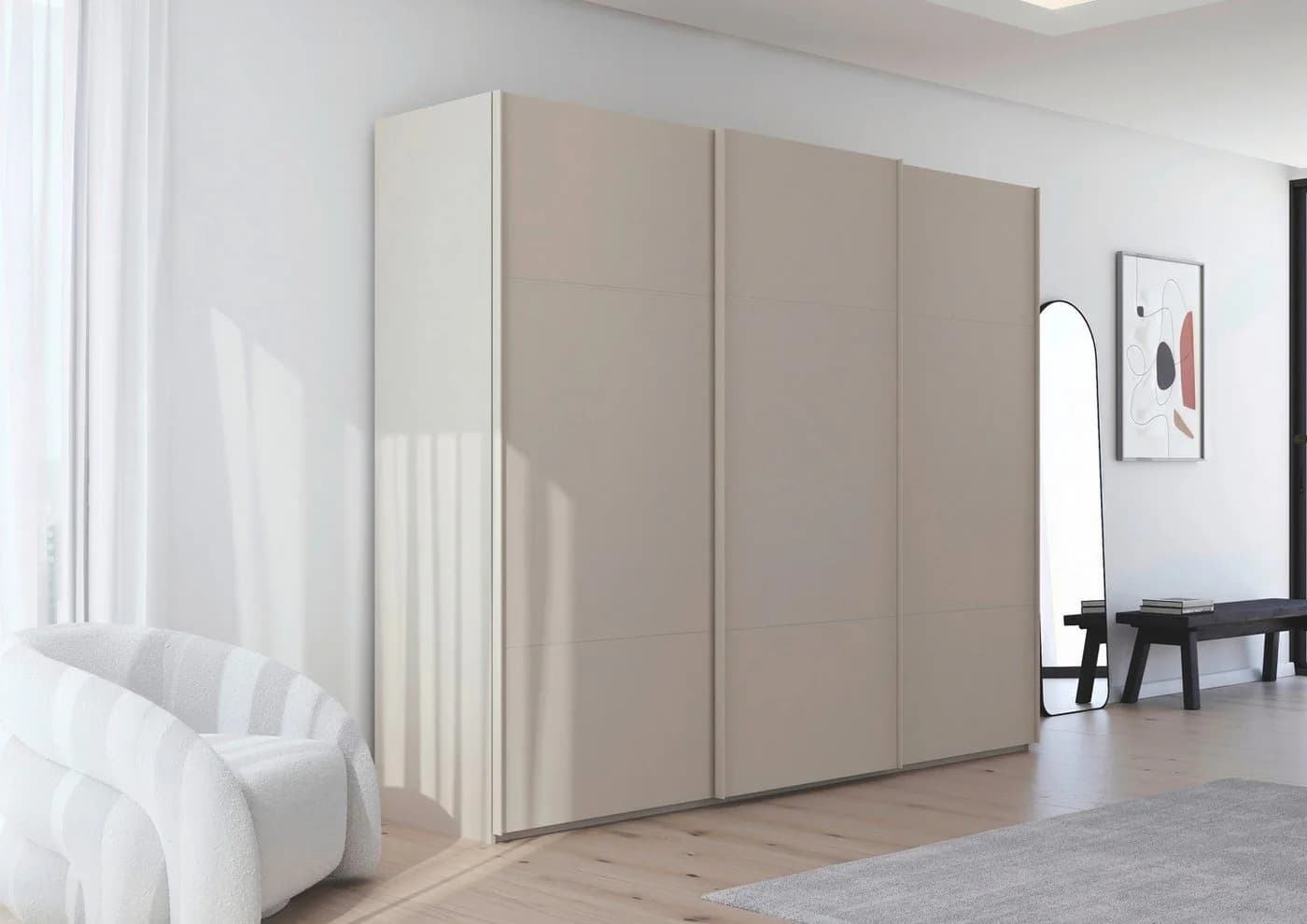RAUCH Schwebetürenschrank SCALE-TRIO Beige Champagner