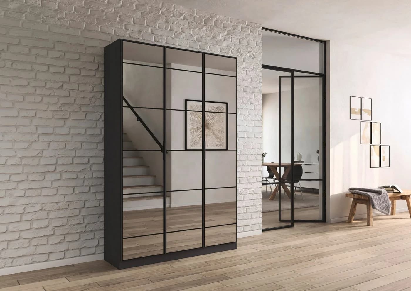 Rauch Kleiderschrank ACERO Grau Drehtürenschrank Holzwerkstoff
