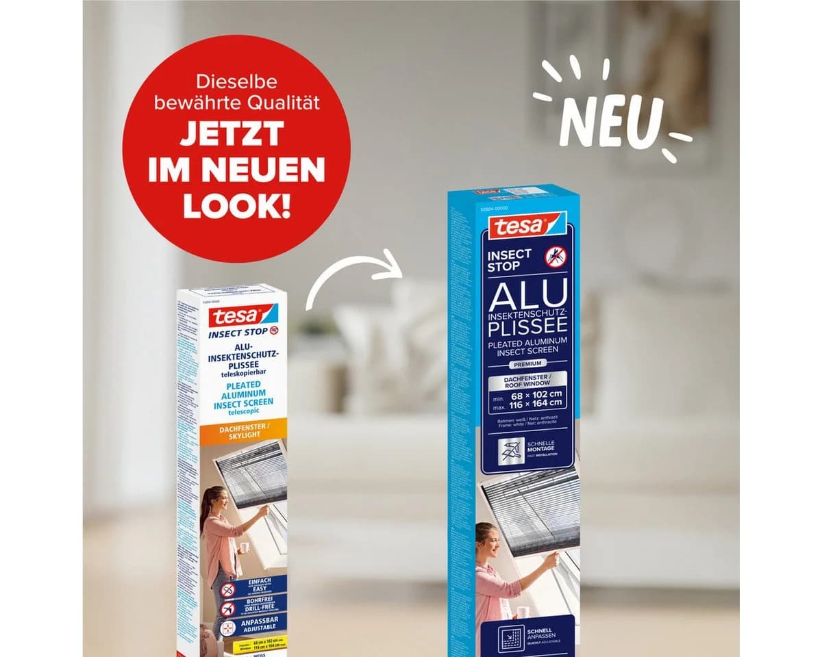tesa Insektenschutzrollo Alu Teleskopierbar Weiß Für Dachfenster