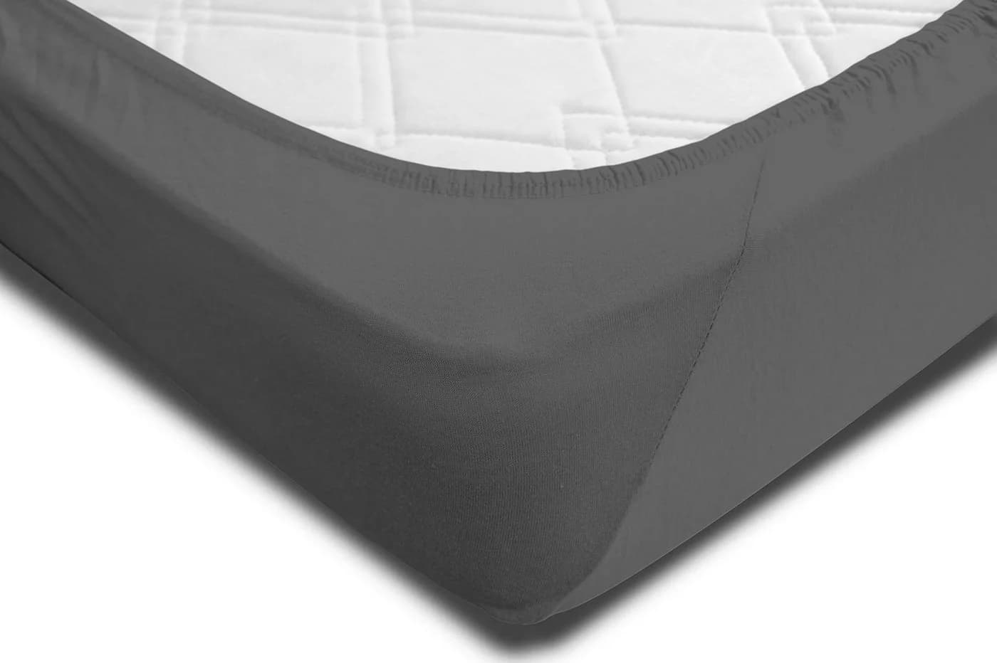 One Home Spannbettlaken Jersey Baumwolle Anthrazit Rundumgummi