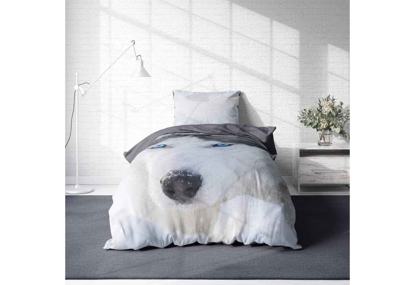 One Home Bettwäsche Husky Mikrofaser 4-teilig Wendebettwäsche