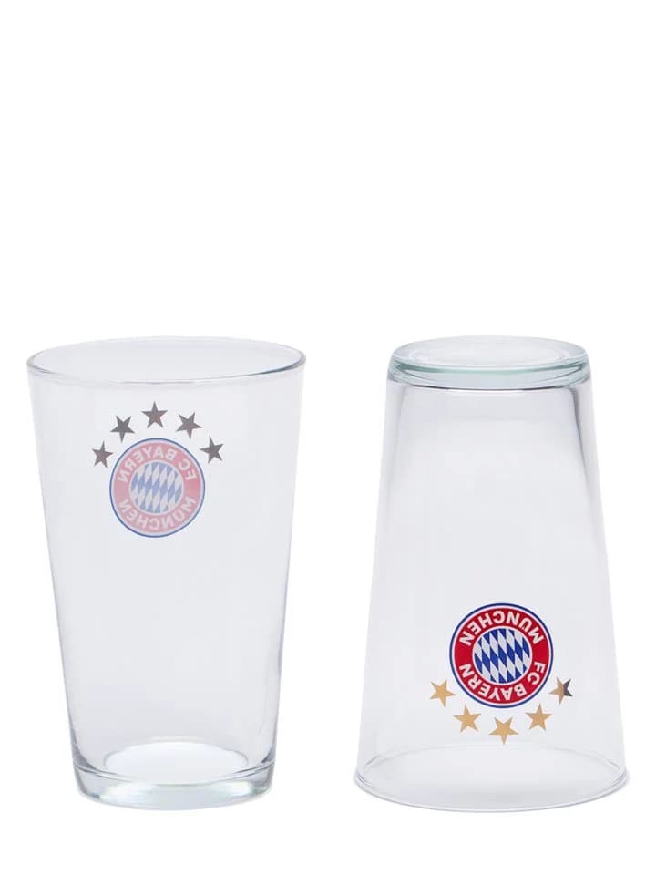 FC Bayern München Gläser-Set 2er Set Weiß Glas