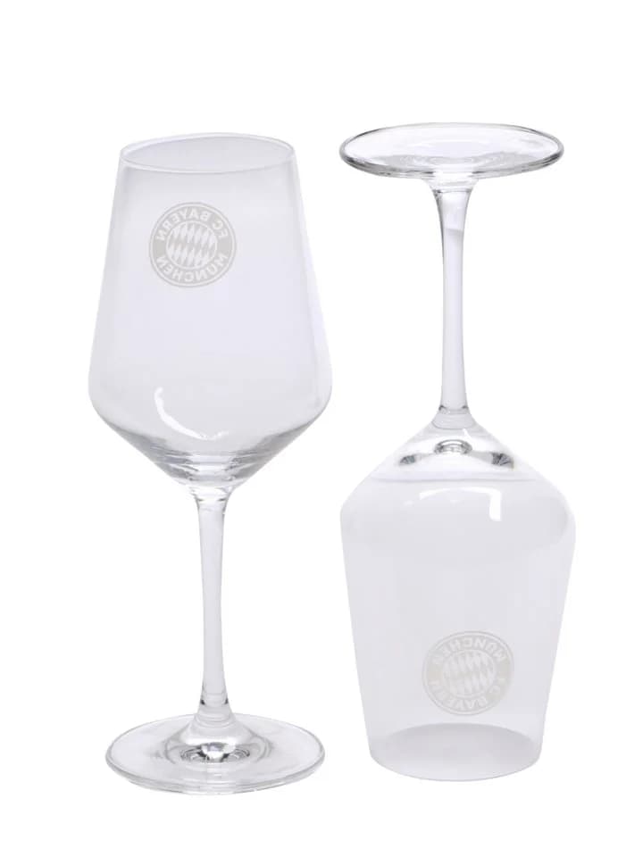FC Bayern München Weinglas 2er-Set Glas Transparent/Weiß