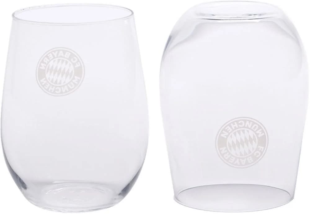 FC Bayern München Wasserglas 2er Set Glas Weiß