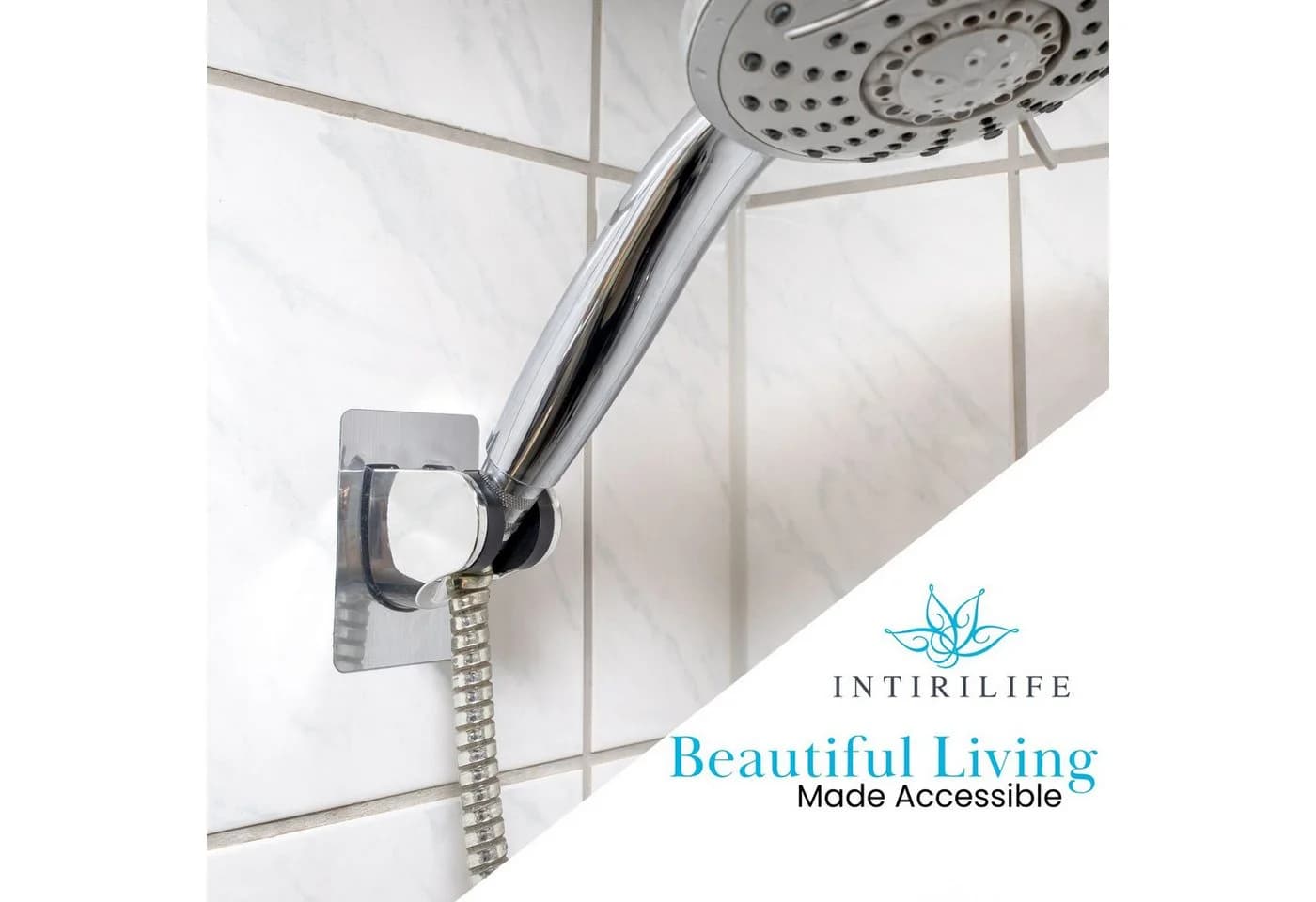 Intirilife Brausehalter Handbrause Halterung ohne Bohren 9,5 cm x 7 cm