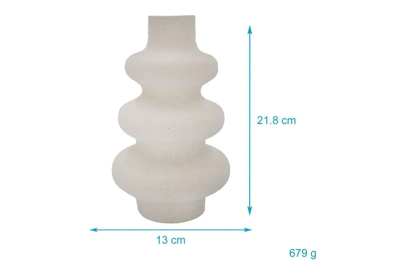 Intirilife Dekovase Keramik Creme Weiß Spiraldesign