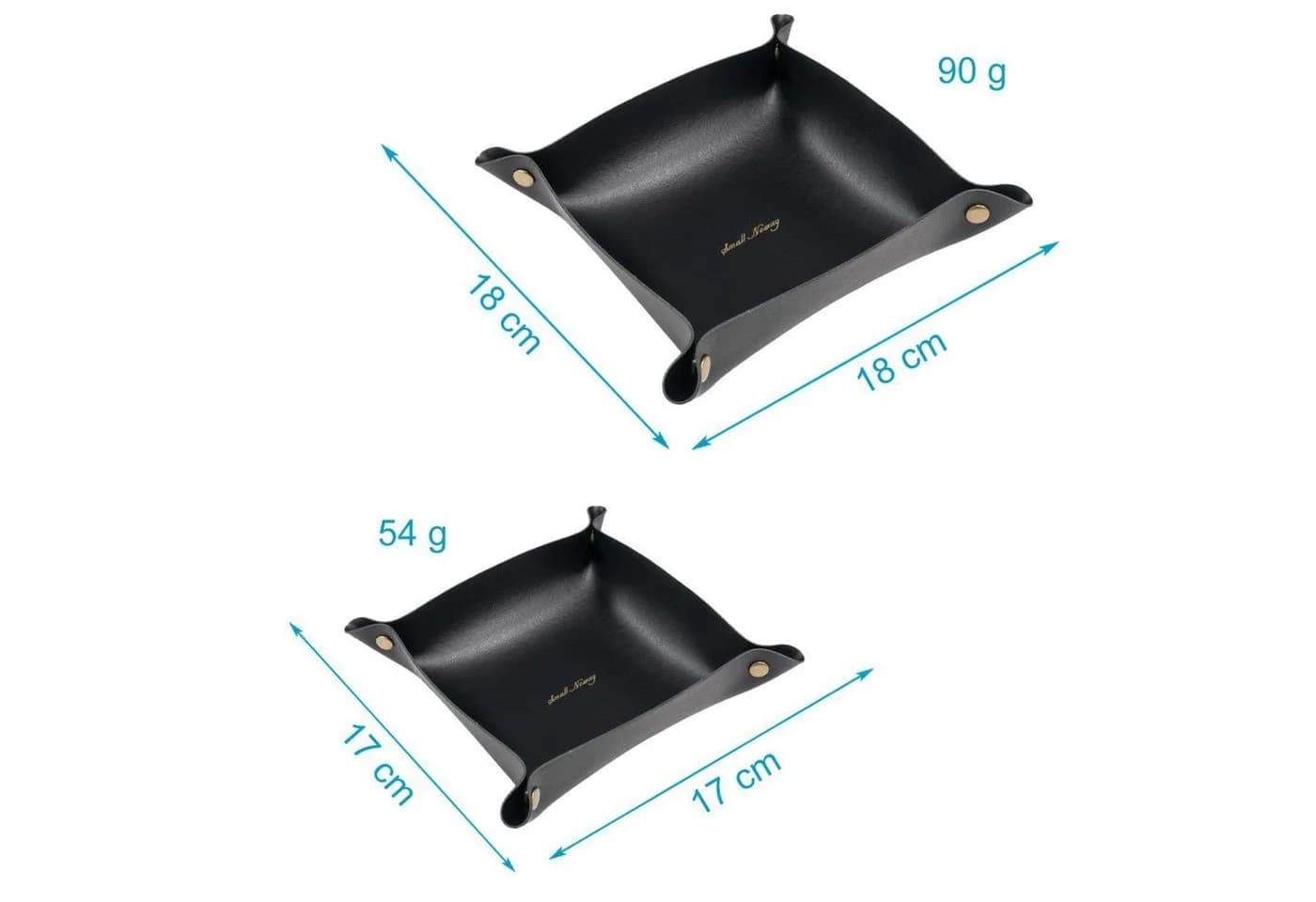 Intirilife Dekoschale Set 2 St. Taschenleerer Schwarz Kunstleder