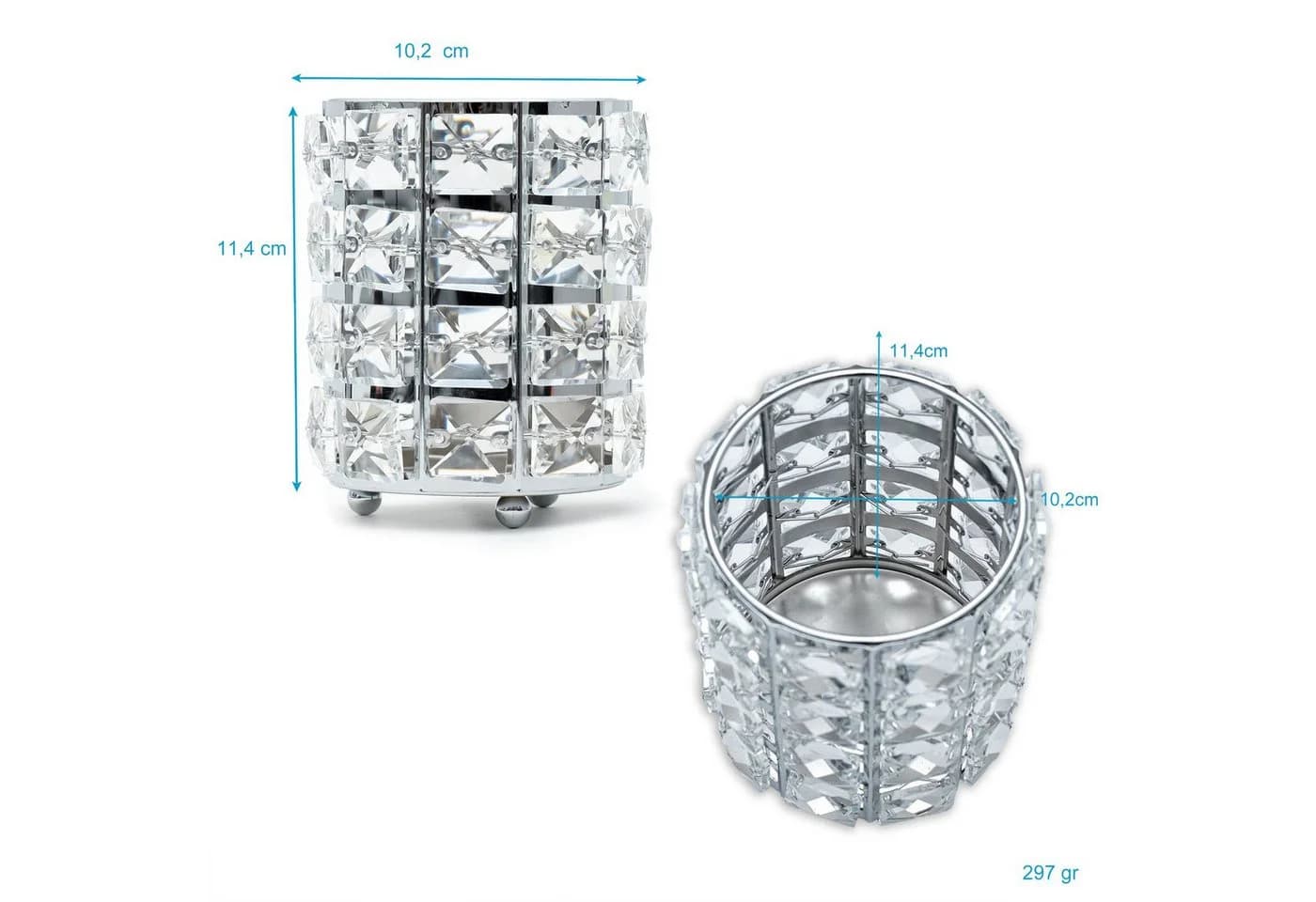 Intirilife Make-Up Organizer 1-tlg. Pinselhalter Eisen und Glas
