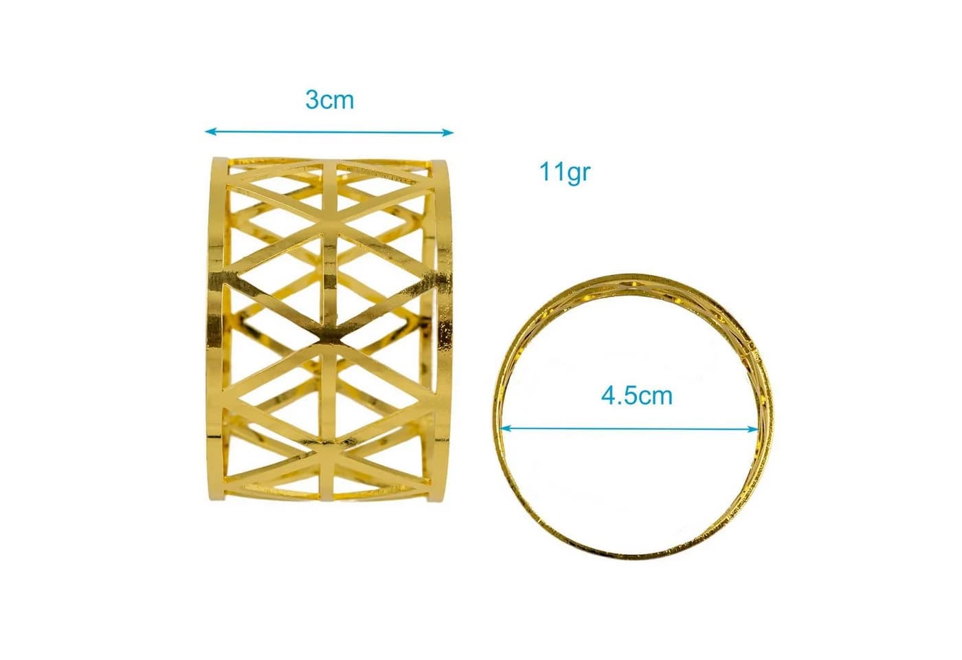 Intirilife Serviettenring Set 6-tlg. Edelstahl Gold