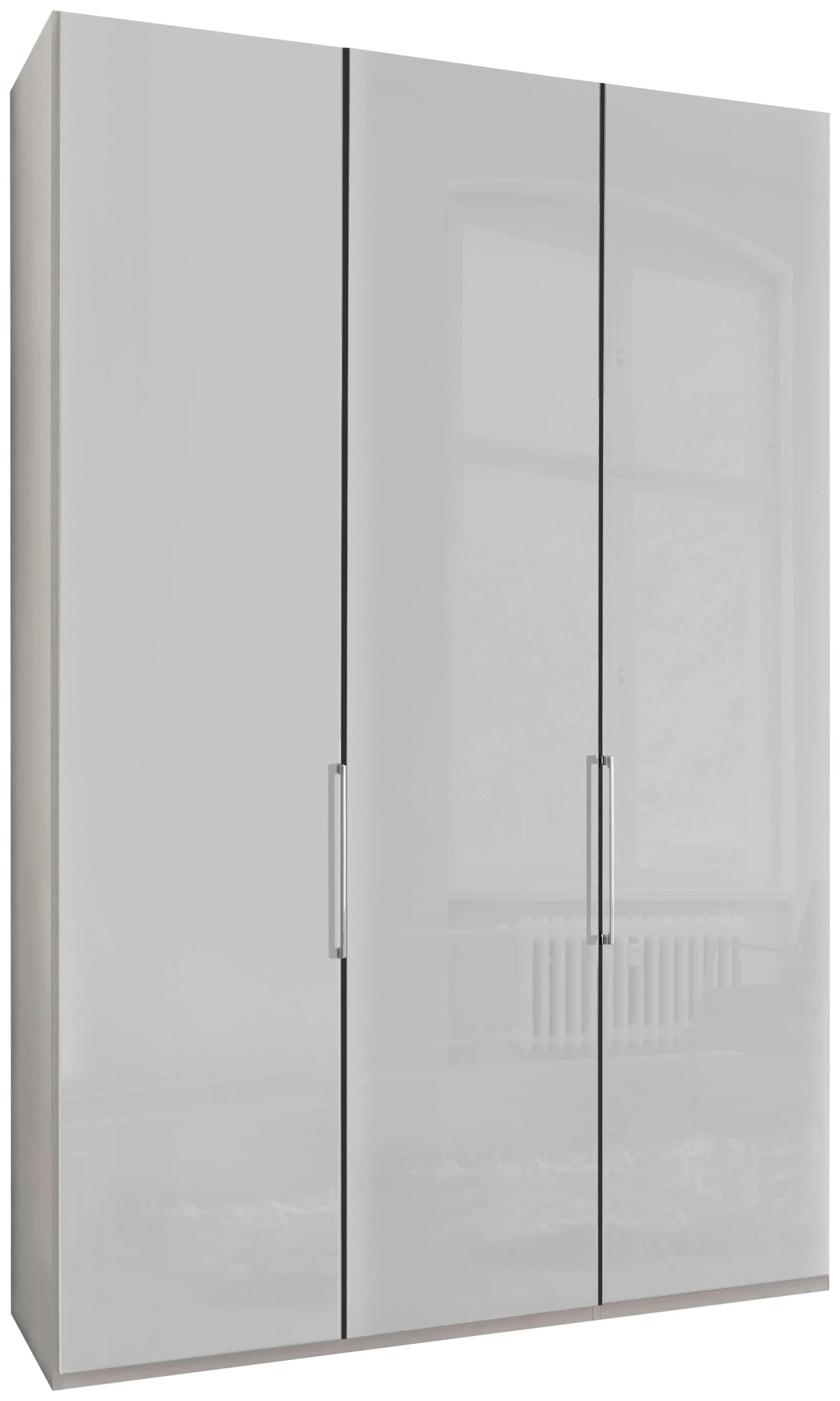 Wiemann Kleiderschrank Monaco Weiß Glasfront mit Dämpfung