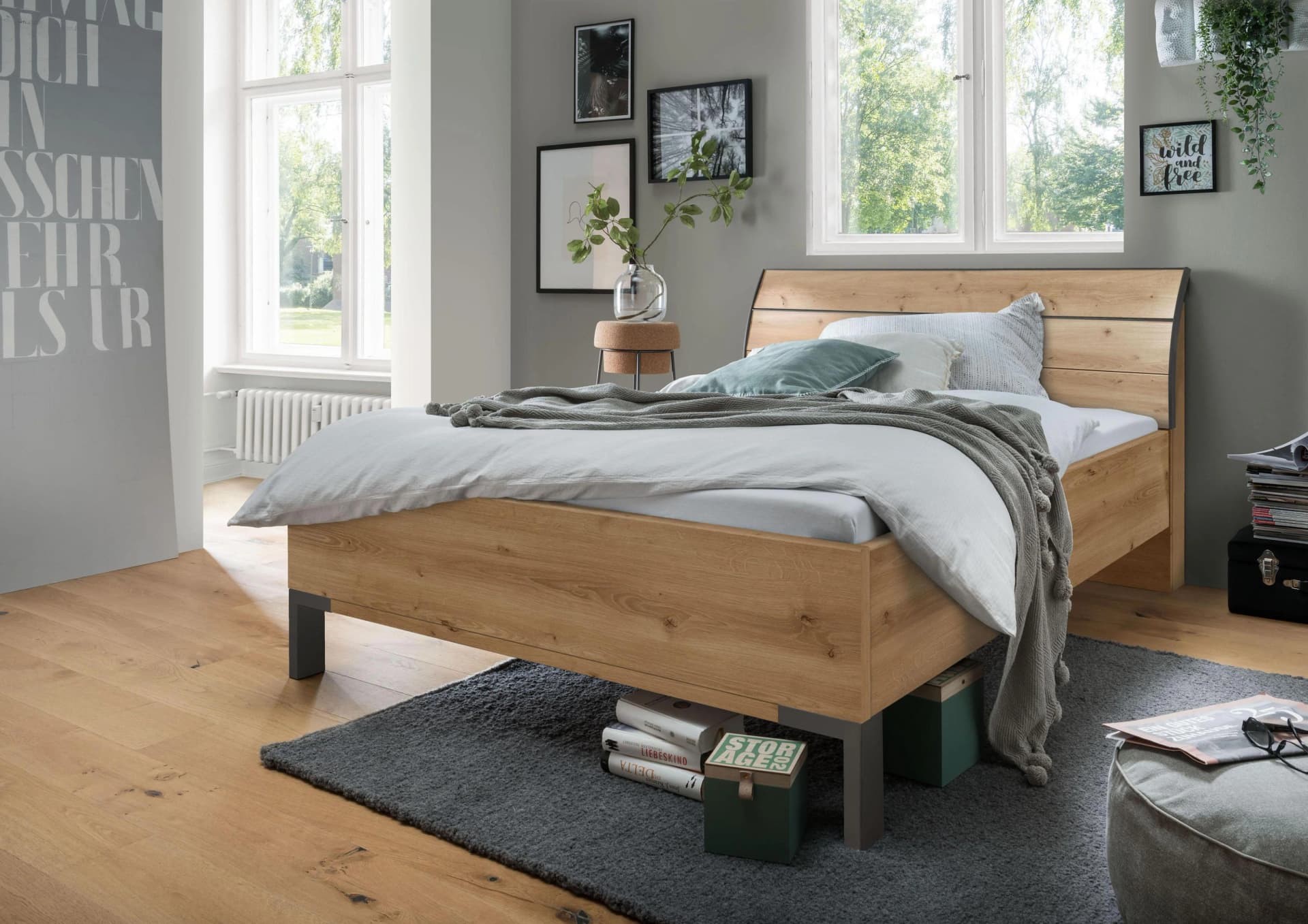 Futonbett WIEMANN Monaco 4-fach höhenverstellbar mit Holzkopfteil