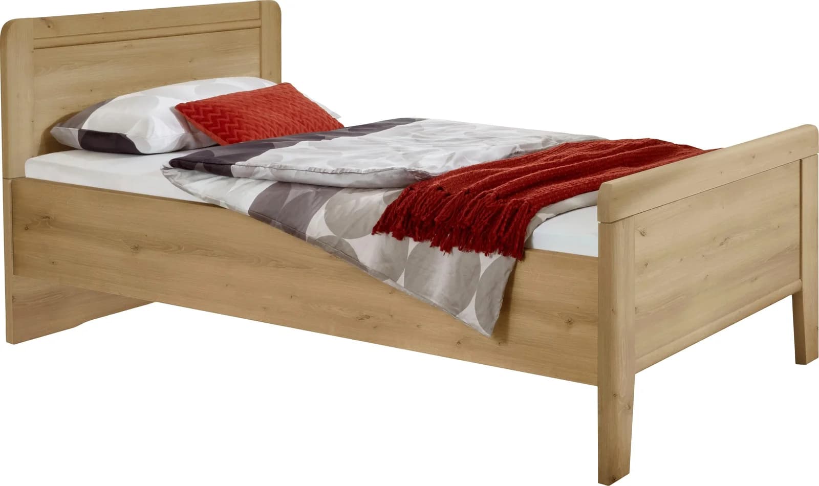 Bett WIEMANN Mainau Braun Weiß 4-fach höhenverstellbar