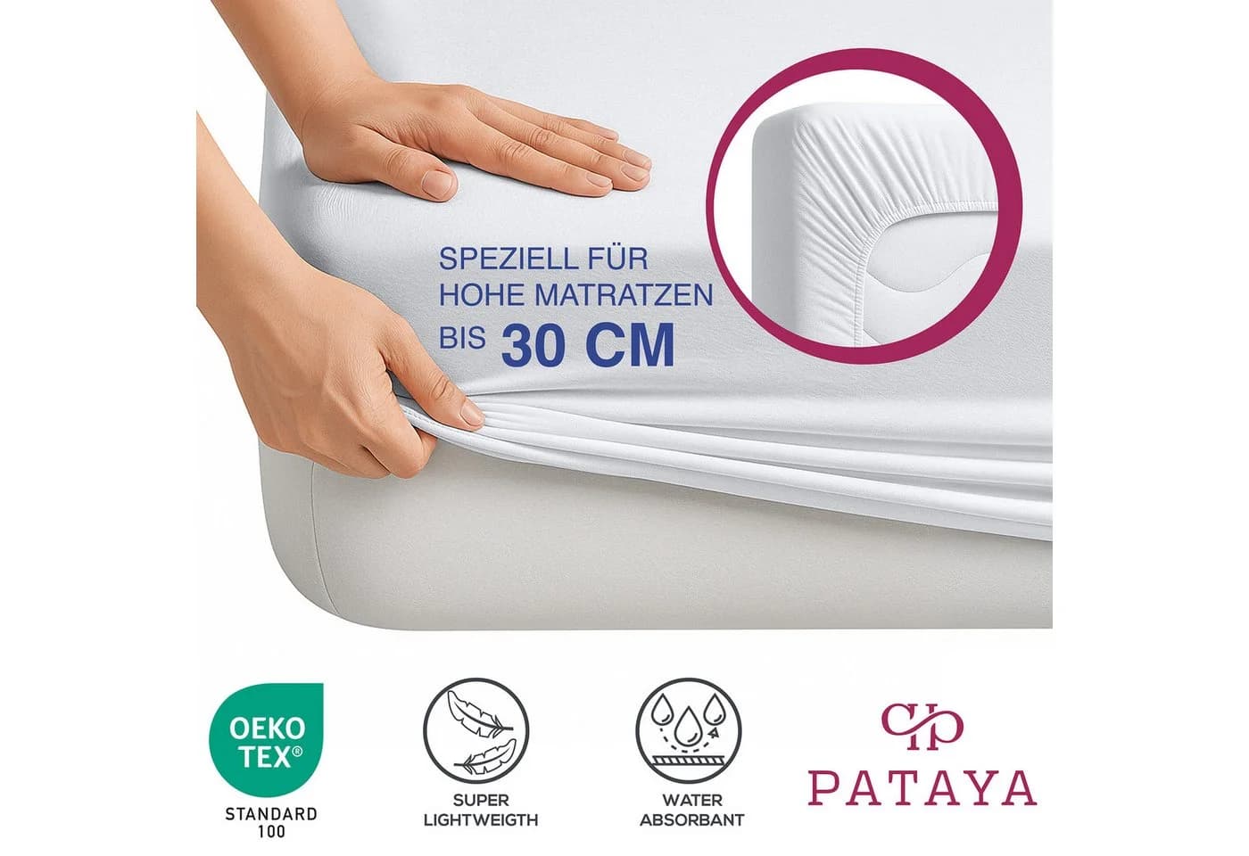 PATAYA Matratzenschoner 90x200, 140x200, 160x200, 180x200 cm