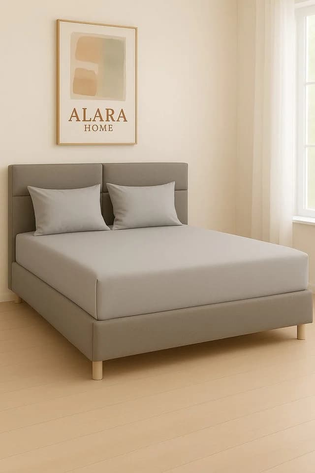 ALARA HOME Spannbettlaken 100% Baumwolle Jersey Grau