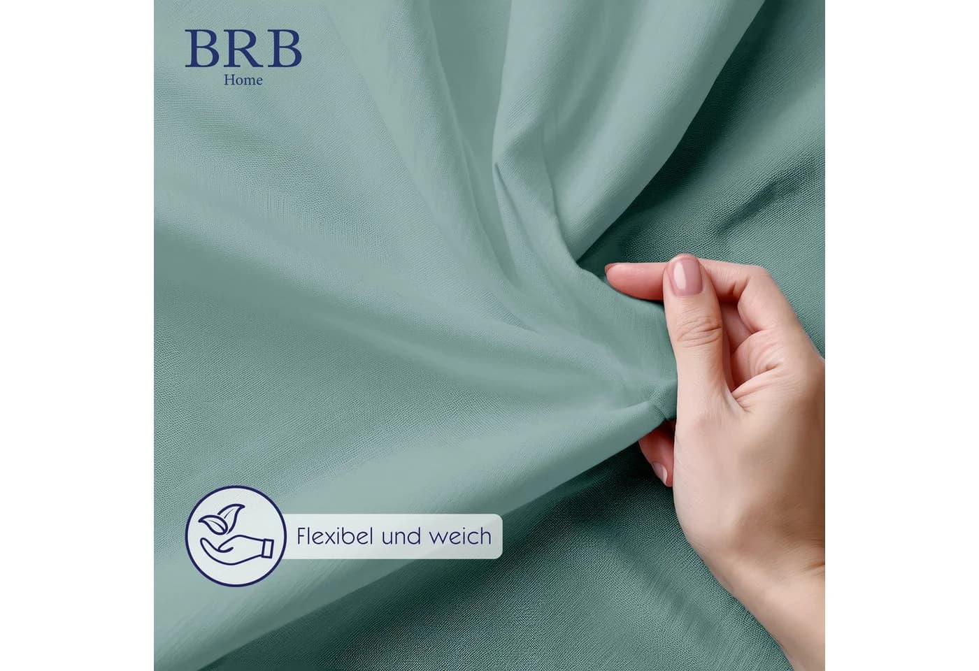 BRB HOME Spannbettlaken Jersey Baumwolle Grün bis 27 cm