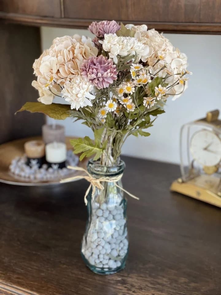 Gasper Kunstblume Hortensie 46 cm Beige