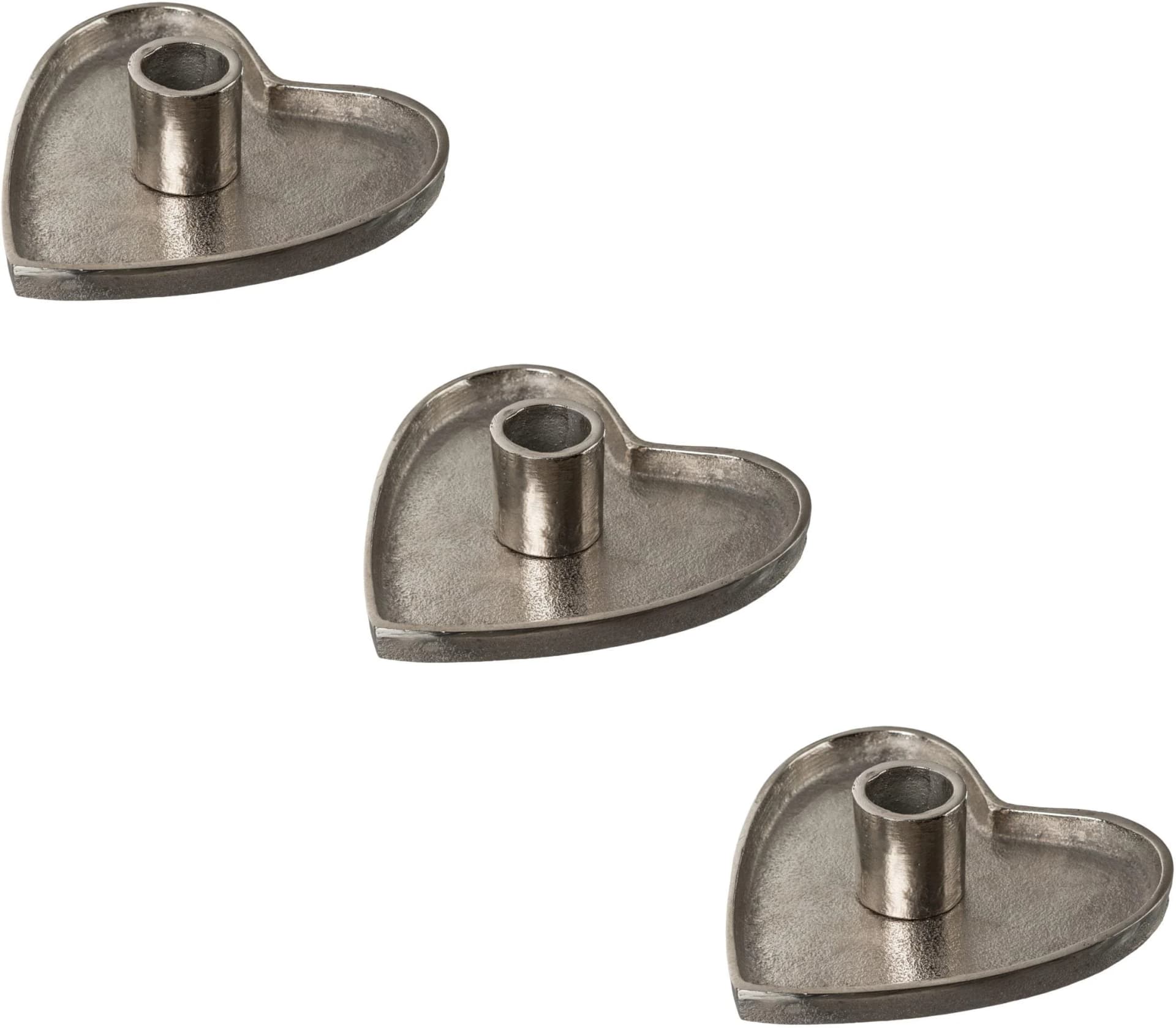 Eleganter Kerzenhalter in Herzform aus Aluminium