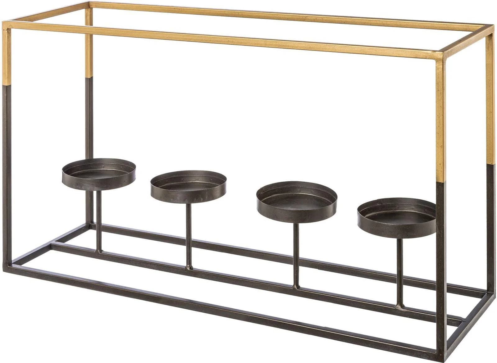 Creativ deco Adventsleuchter Altgold Schwarz