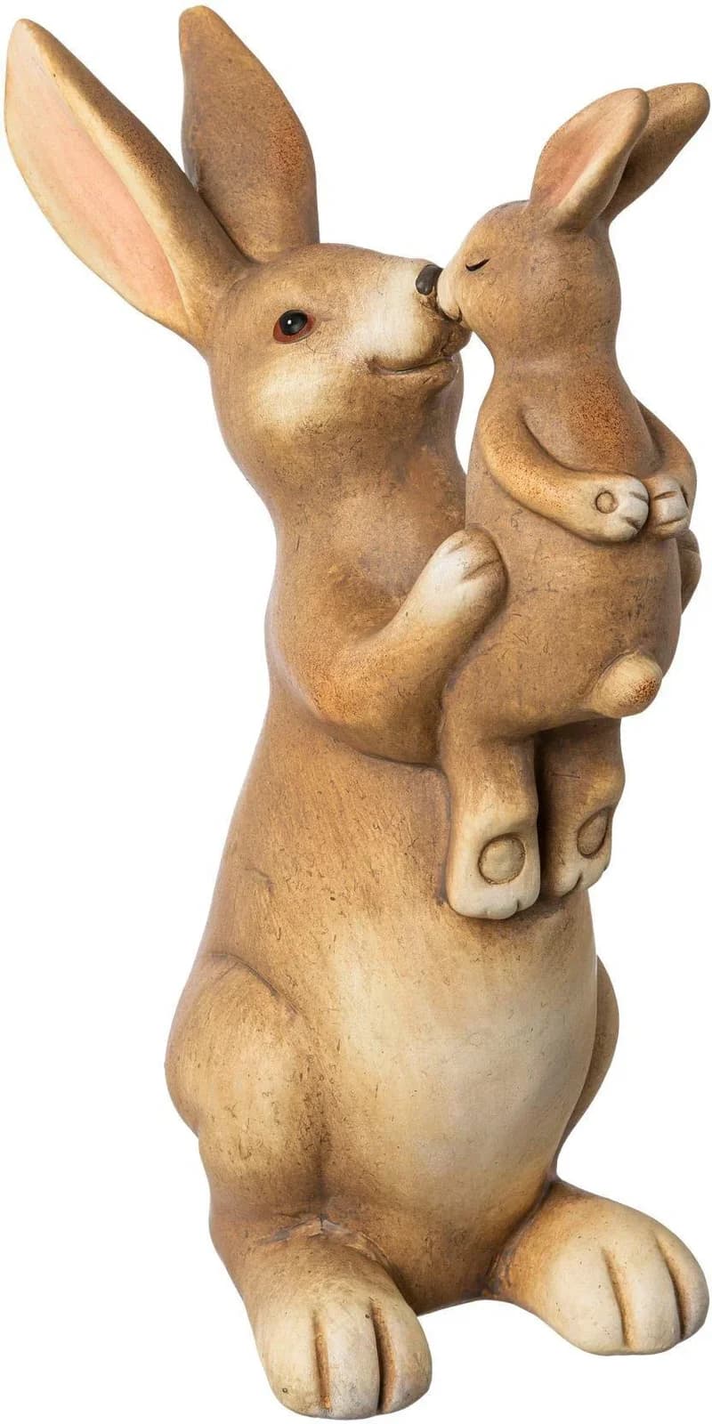 Creativ Home Osterhase Dekofigur Keramik Braun Fröhliches Gesicht