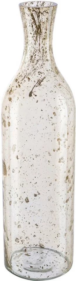 CREATIV HOME Tischvase Dekovase Marble Finish Braun Transparent Glas