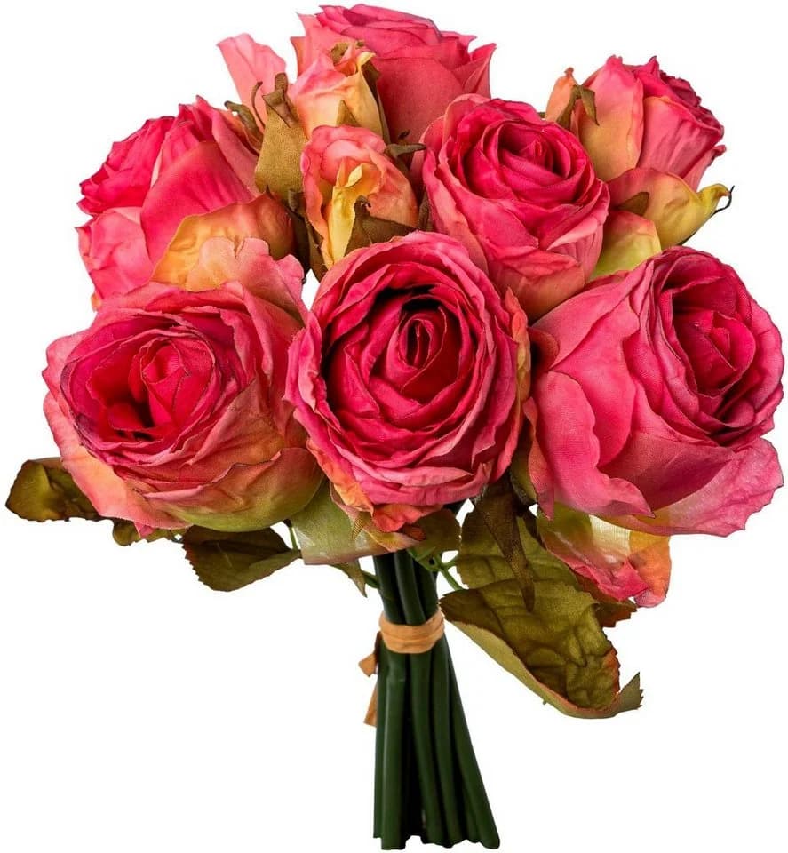 Kunstblumenstrauß aus Polyester in beige, creme, pink