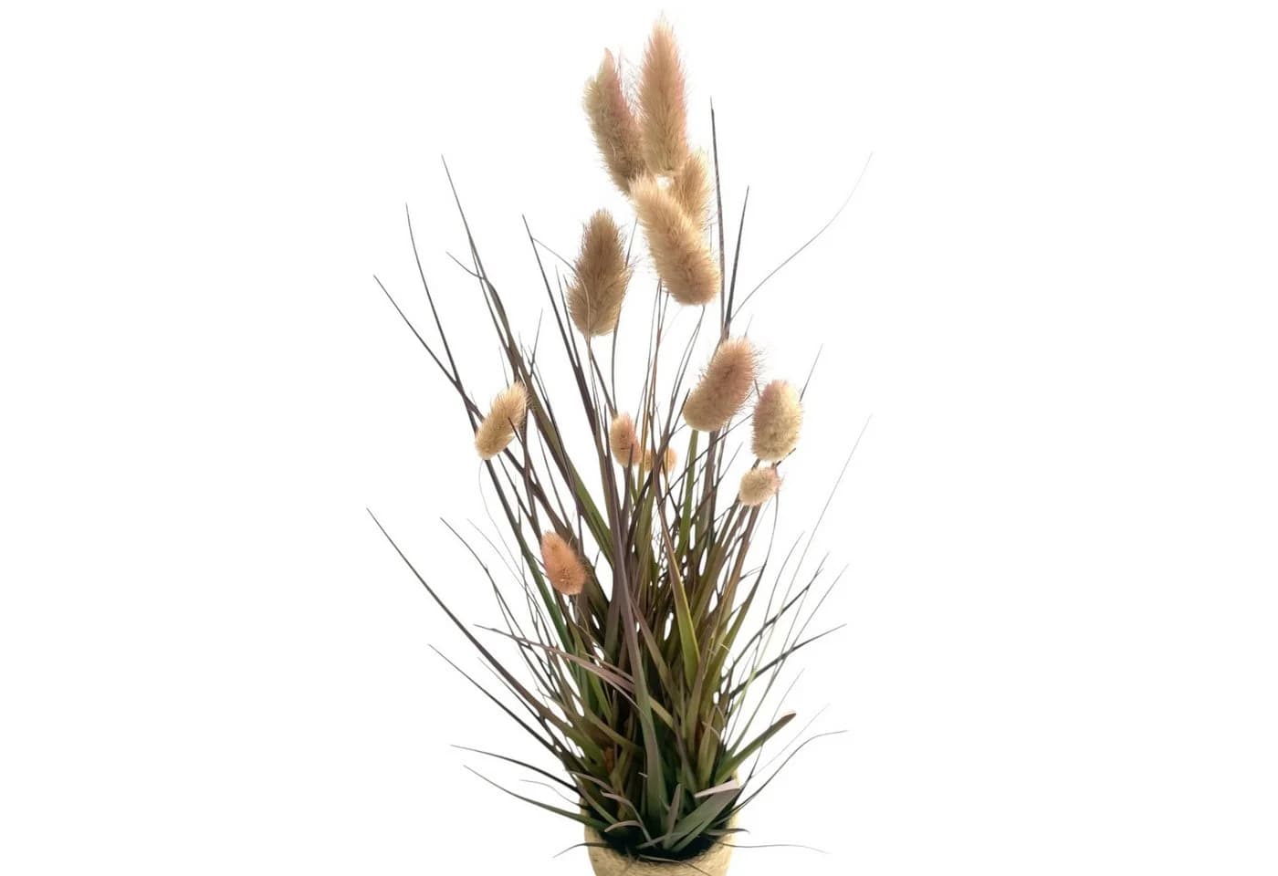 Gasper Künstliches Lagurusgras im Topf ca. 60cm Grün/Rosa