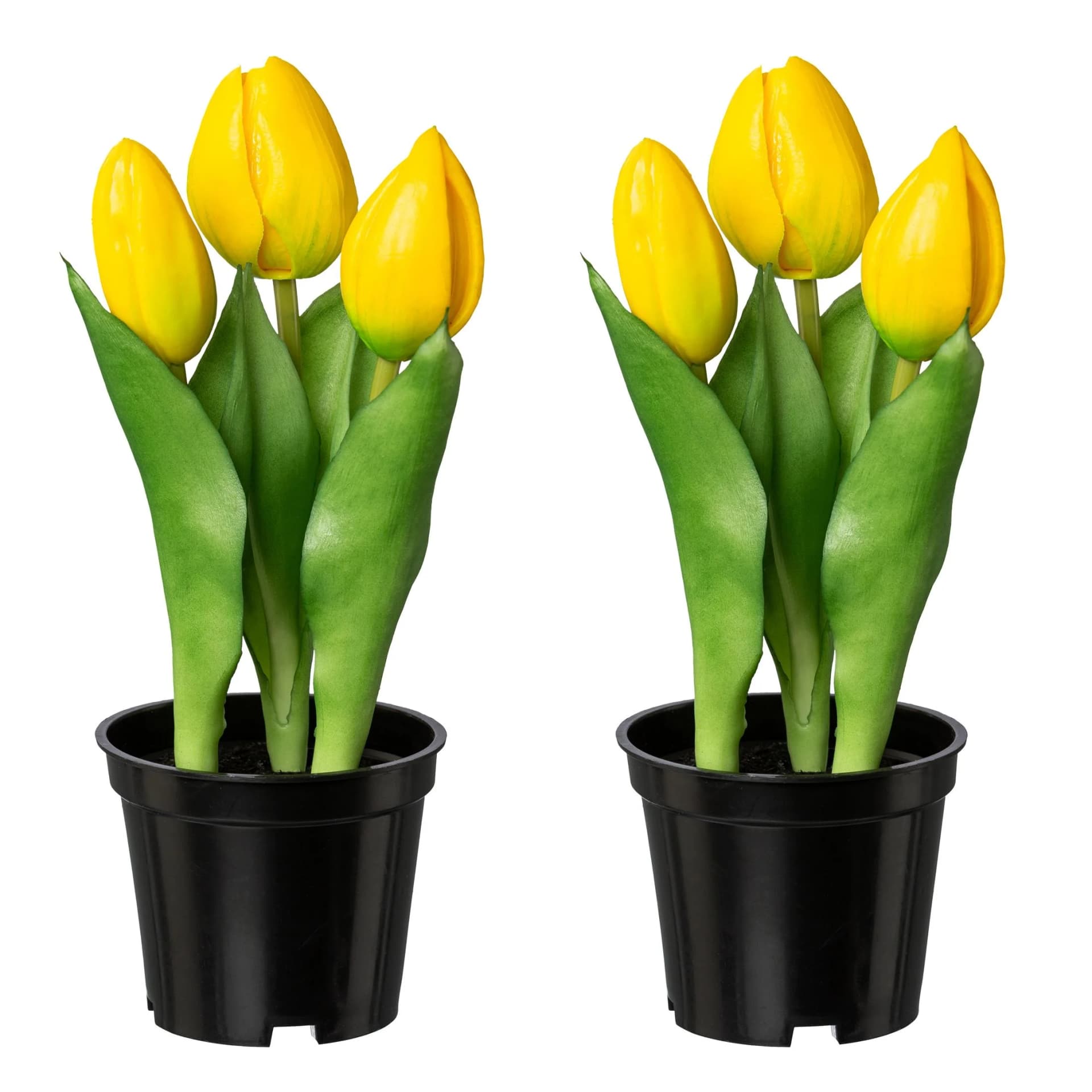Creativ green Kunstblume Tulpe Gelb 20,5 cm mit Real-Touch-Blüten