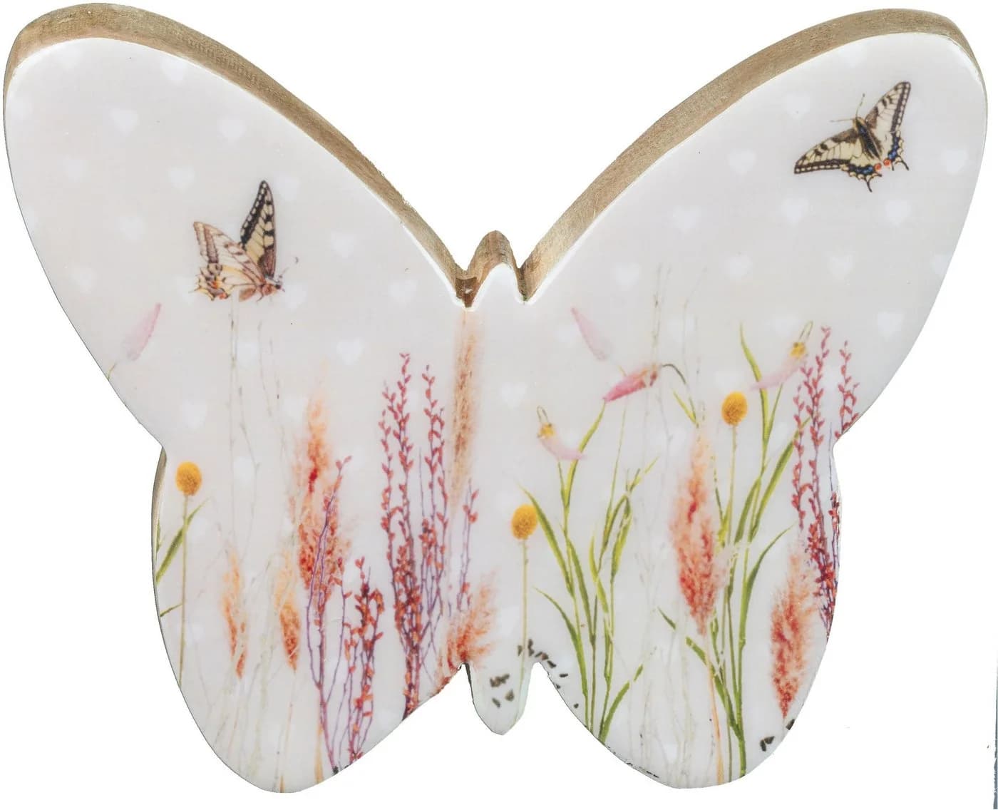 Creativ Home Dekofigur Schmetterling 2er-Set Pastellrosa Mangoholz