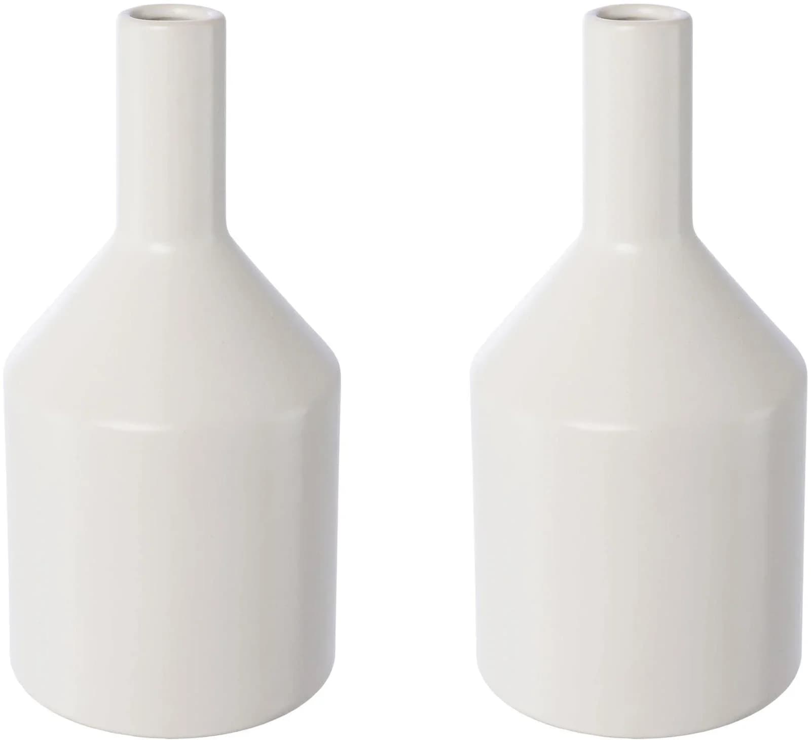 CREATIV HOME Porzellanvase Weiß 2er-Set
