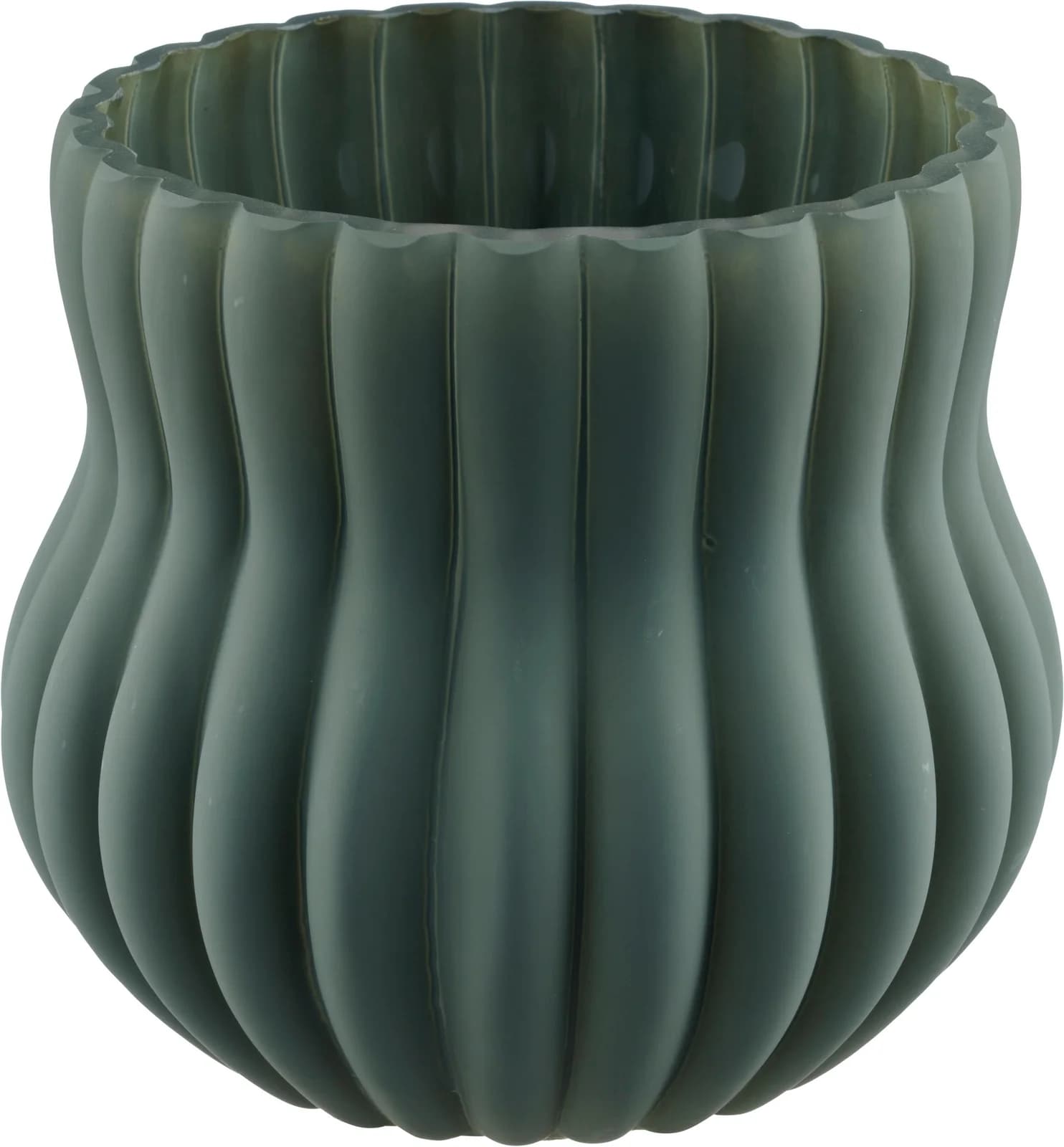 OTTO HOME Tischvase Grün Glas mit matter Oberfläche