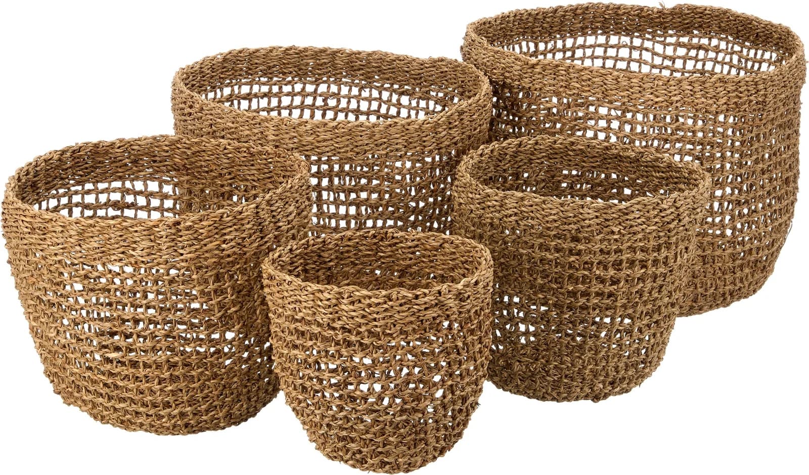 CREATIV HOME Dekokorb Set 5-tlg. Seegras Braun