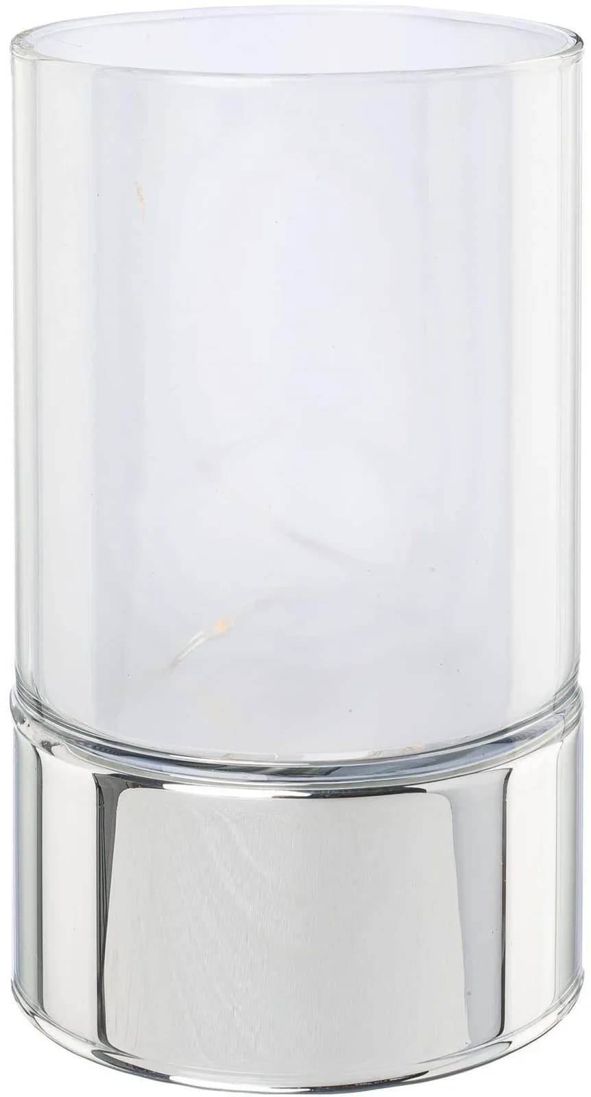 CREATIV HOME LED-Leuchte Silber Glas Sterneffekt 2er Set