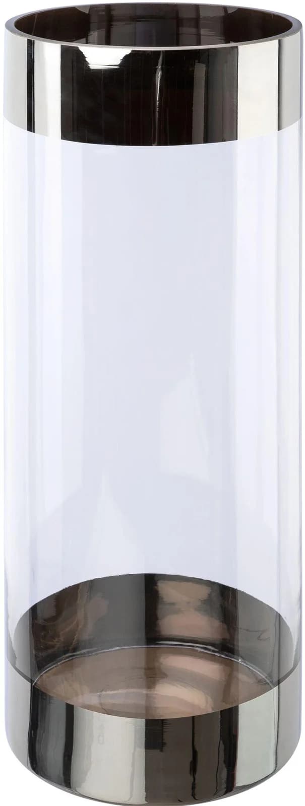 Creativ Deco Bodenvase Glas Transparent Silber