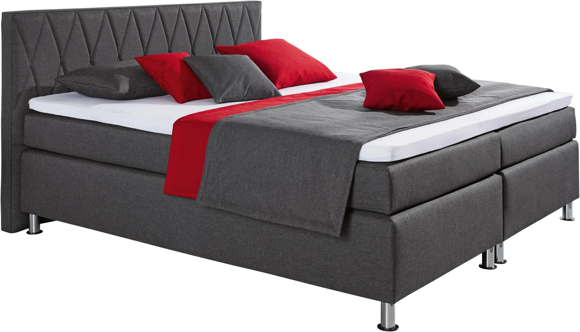HAPO Boxspringbett Atlanta Anthrazit 170x210 cm Modern