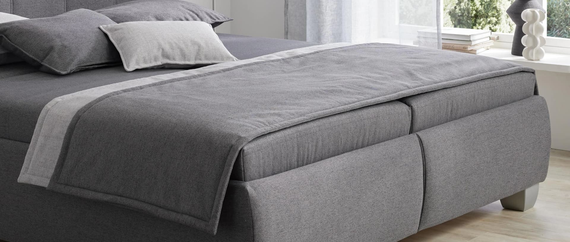 Hapo Tagesdecke Plaid Anthrazit Polyester Vließwatte