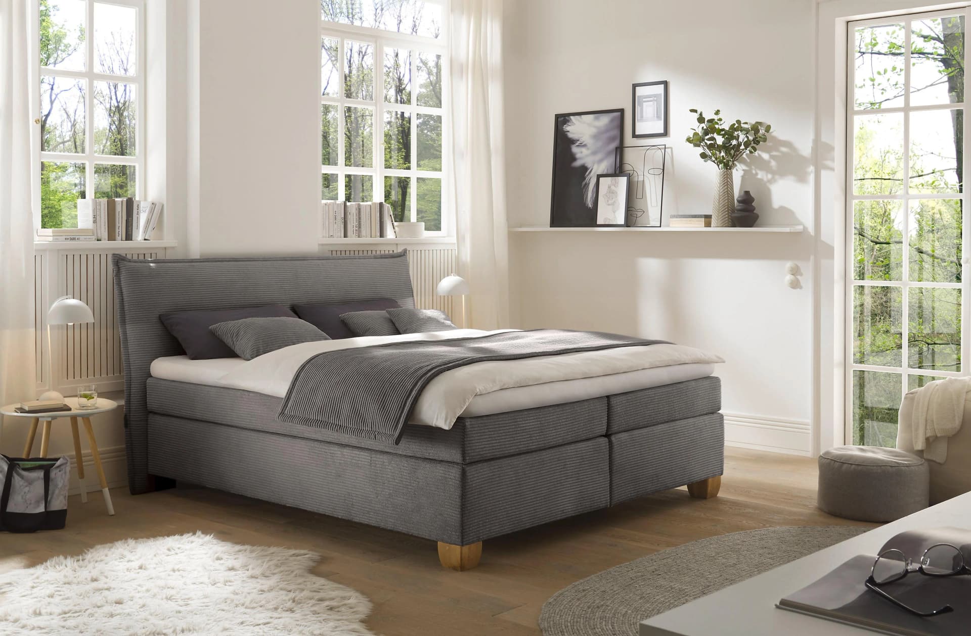 HAPO Boxspringbett Helsinki Anthrazit 200x200 cm