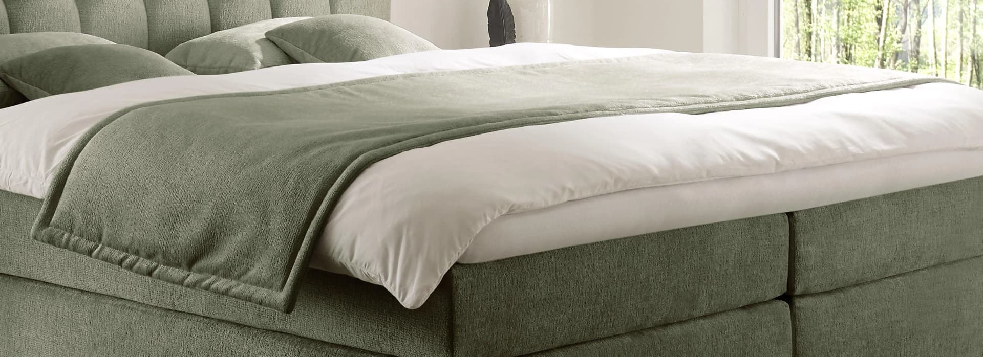 HAPO Tagesdecke Plaid olive Polyester beidseitig