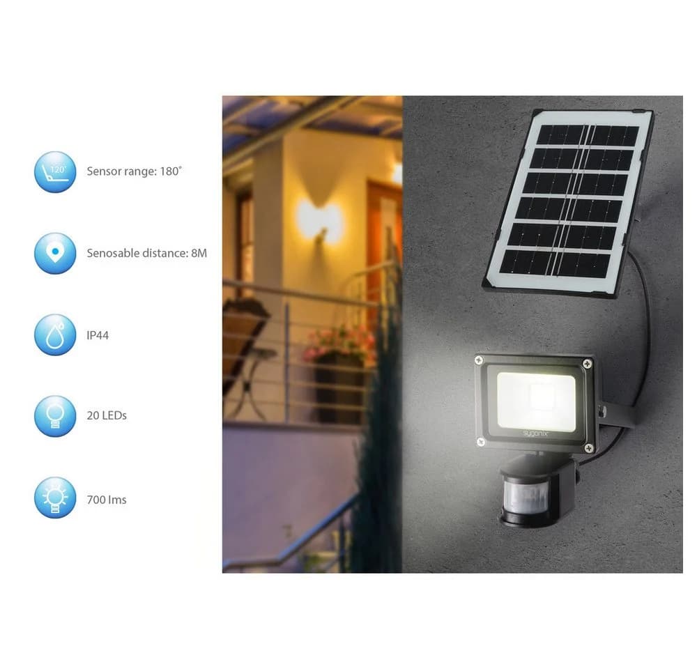 Sygonix Solar-Spot mit Bewegungsmelder 10W Neutralweiß